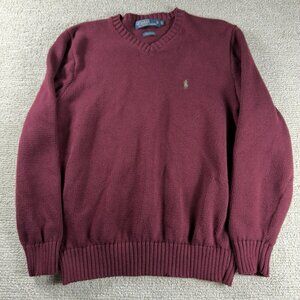 Polo Ralph Lauren Knit Button Top Sweater Maroon Men’s Size Large